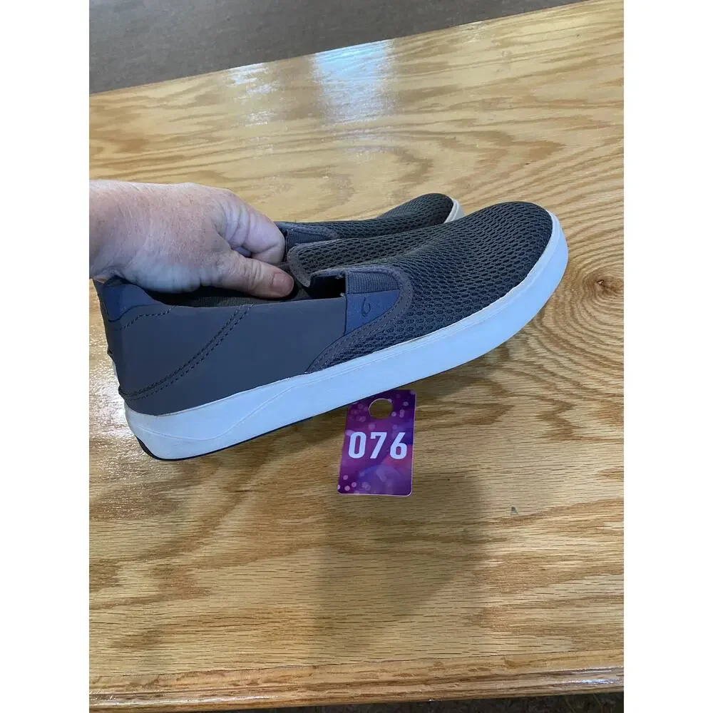 Olukai Lae'ahi Men's 8.5 M gray Mesh Slip On Low Top Round Toe Casual Sneakers